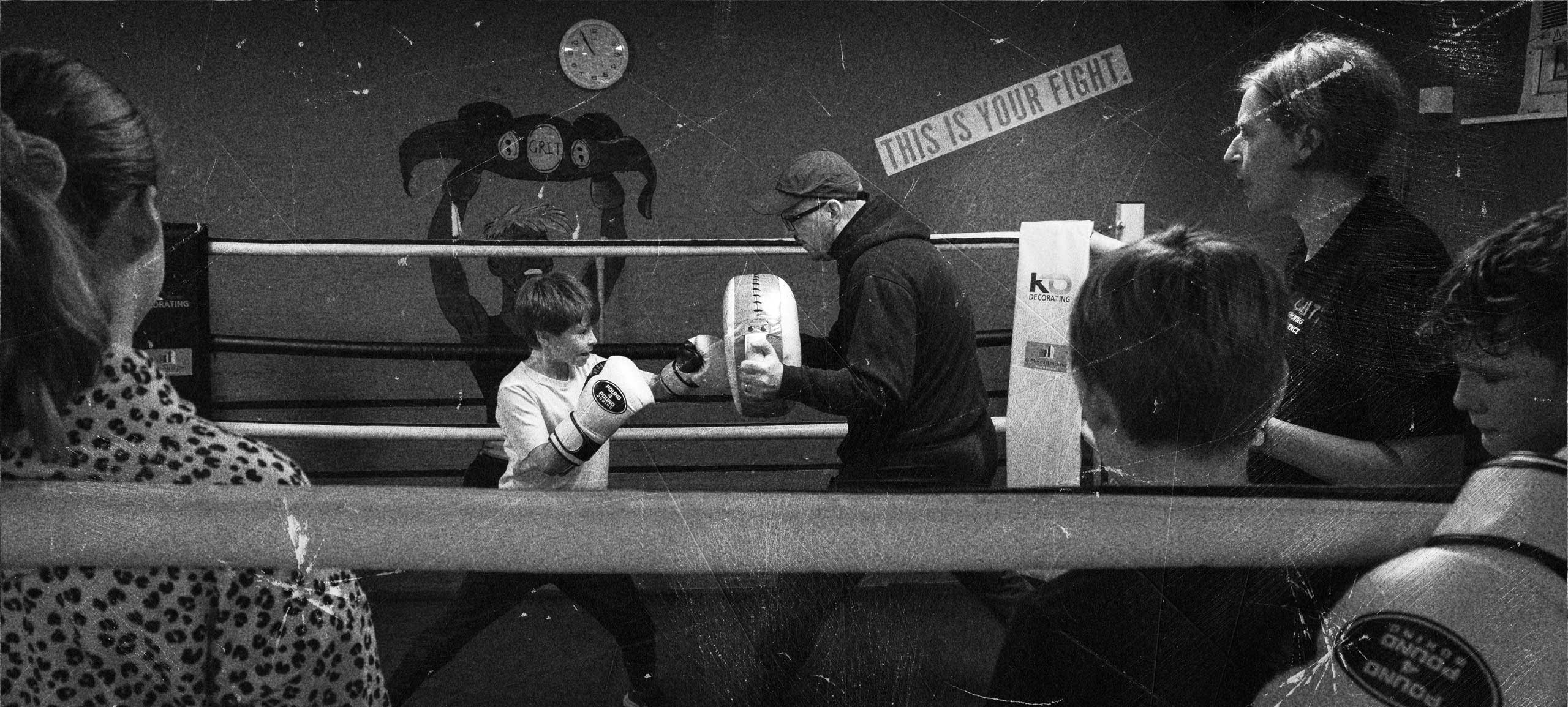 Grit boy punching pad