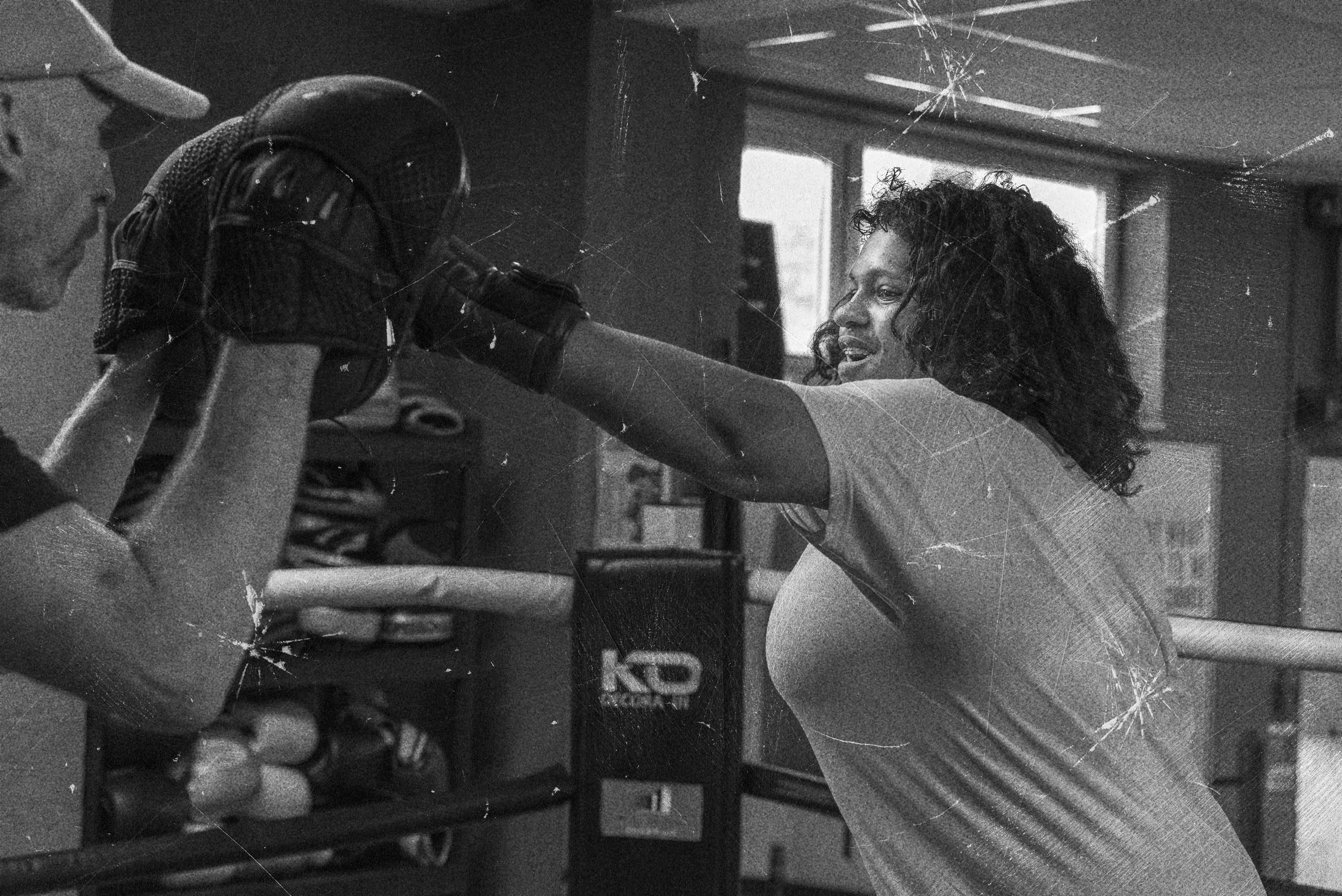 Grit girl punching hard