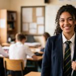 teenager in school uniform