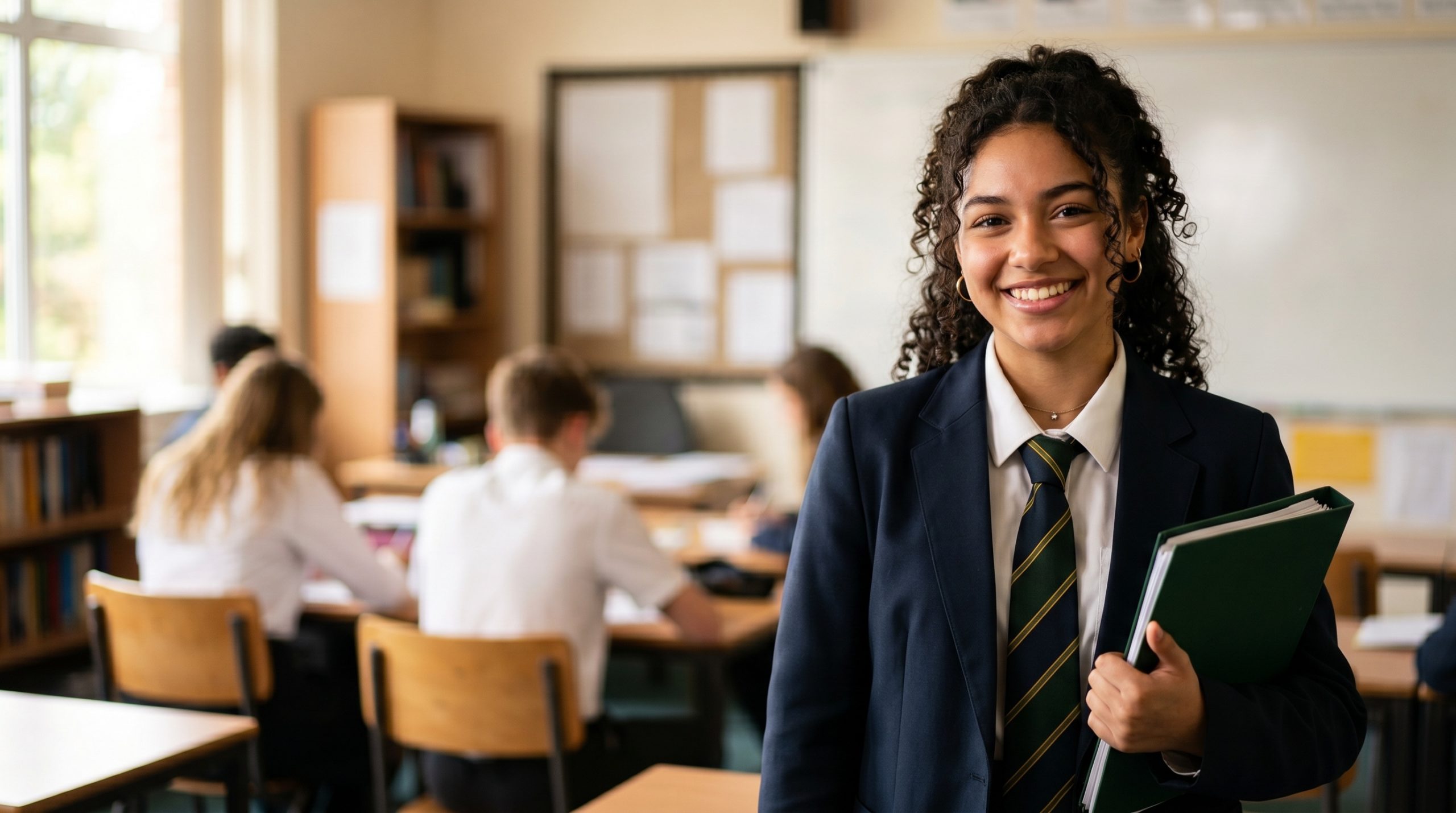 teenager in school uniform